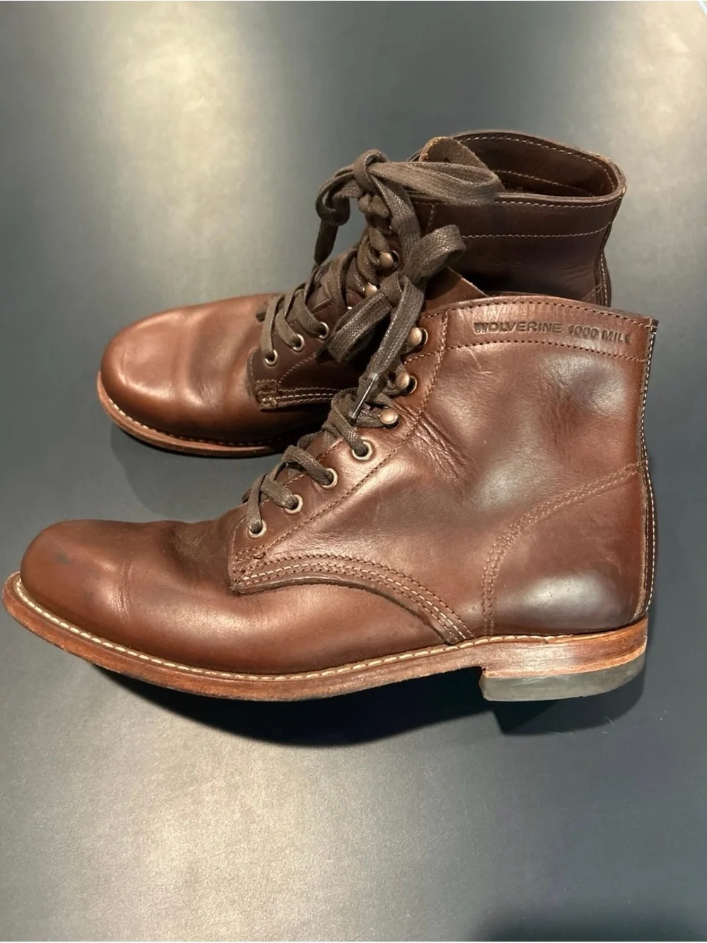 Wolverine 1000 Mile Evans Classic Boots Mens 8 D Brown Leather Casual Dress